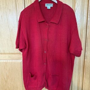 Chico's Bold Red Linen Blend Sweater
